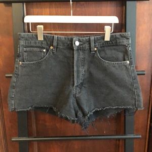 H&M high waisted vintage fit denim shorts